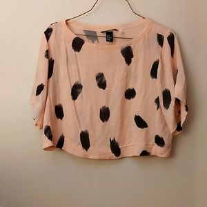 H and M Pink and Black Top/ Cropped/ Sz 4/ Comfortable